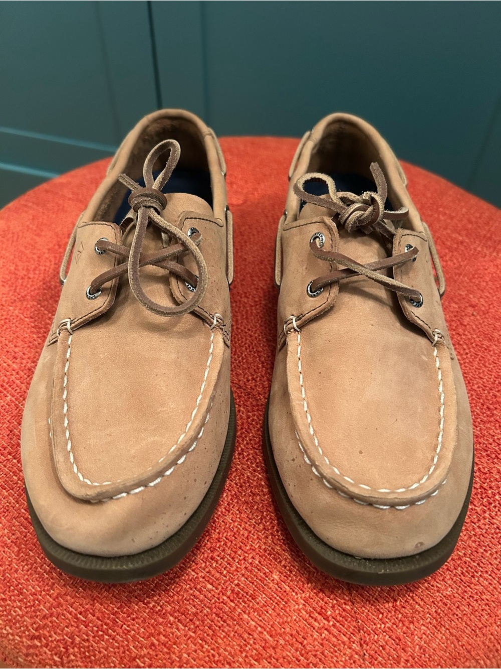 Boys Sperry Suede Leather Topsider Shoes in Tan